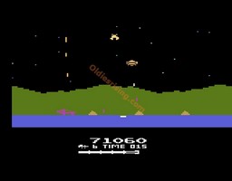 une photo d'Ã©cran de Moon Patrol sur Atari 2600
